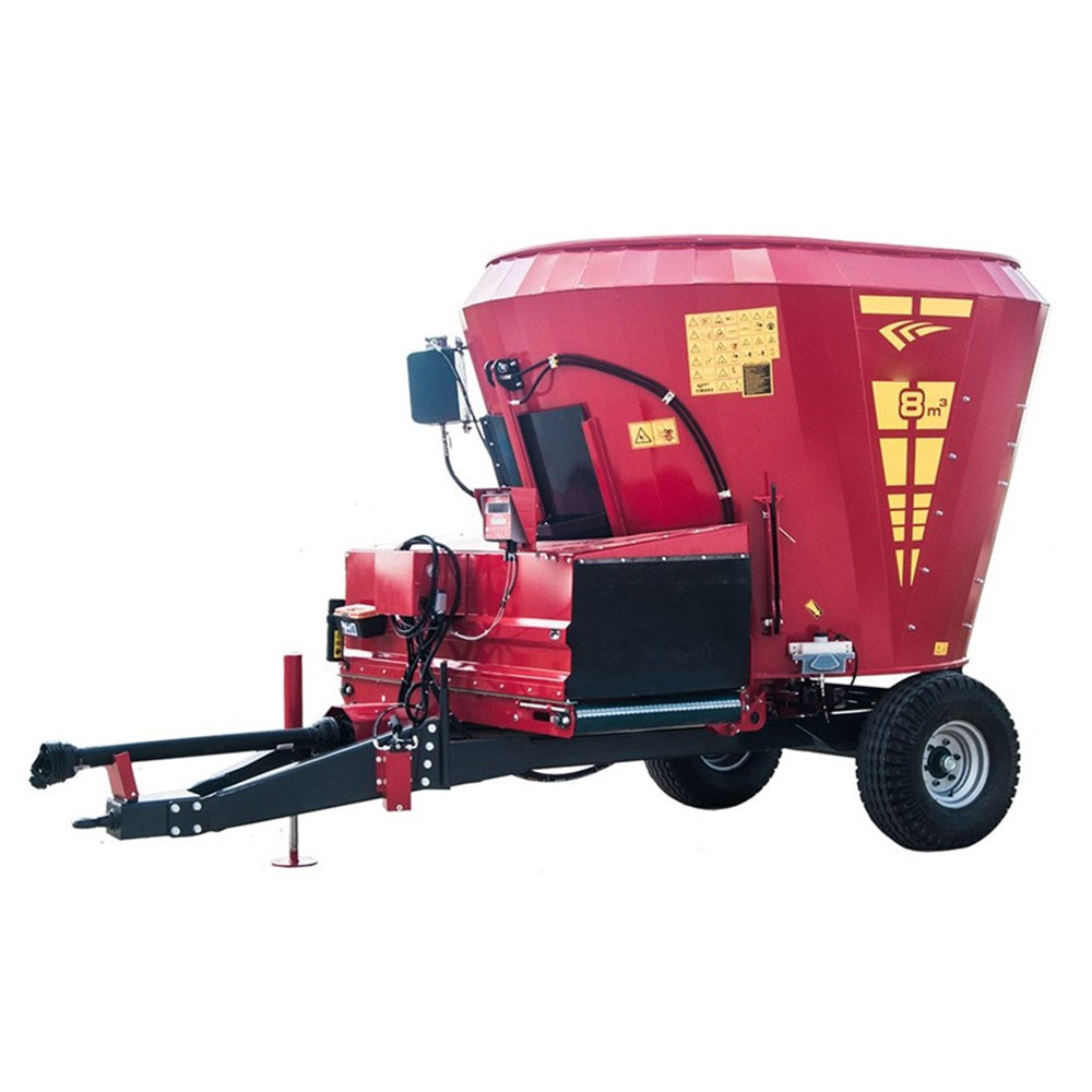 8 CUBIC METERS FRONT CONVEYOR VERTICAL FEED MIXER